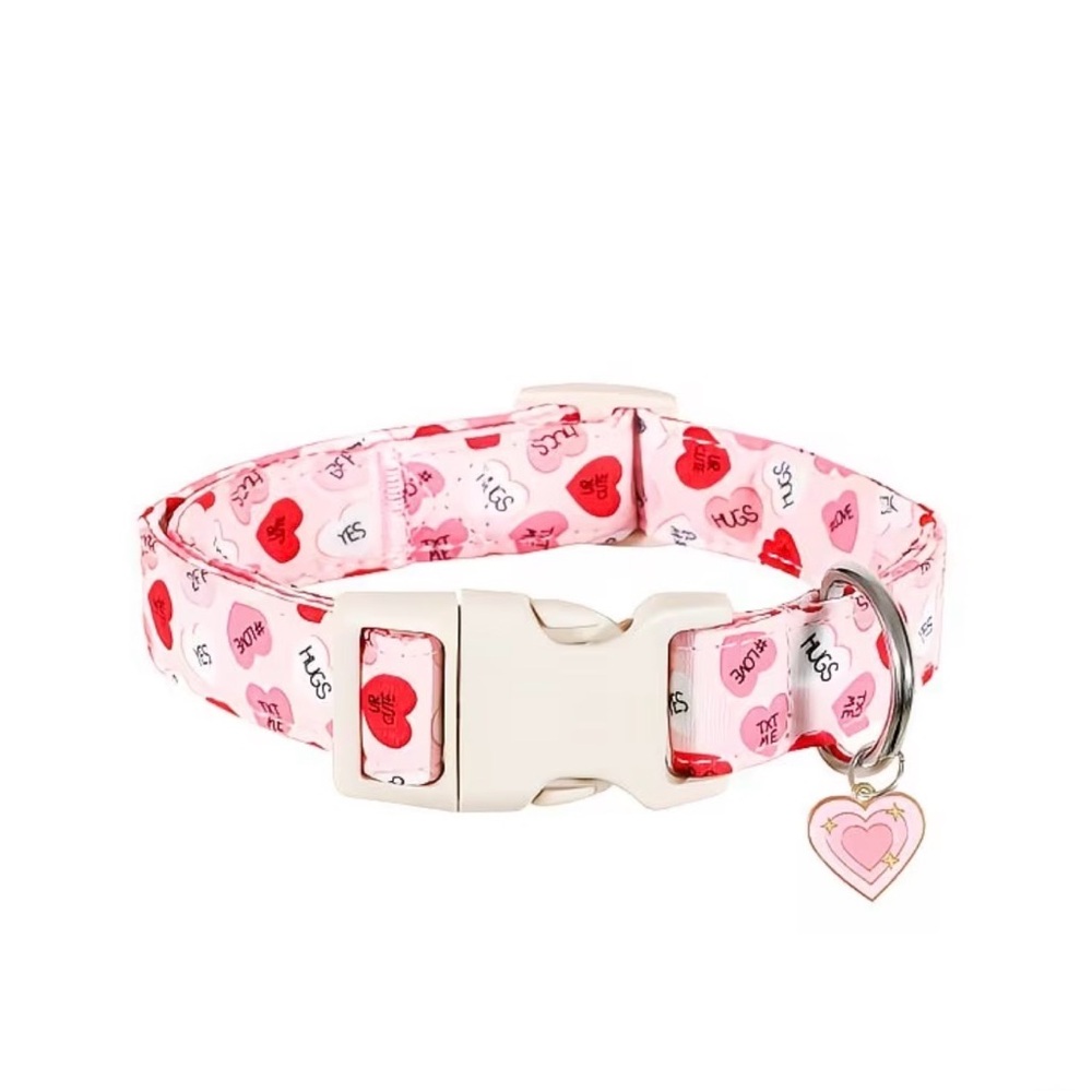 🩷 Pink Candy Conversation Hearts Dog Collar